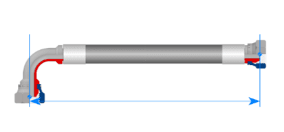 Pomiar przewodu - zakończenie kątowe 90°
