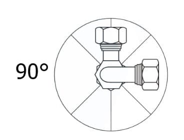 Kąt zakuć 90° - rysunek techniczny